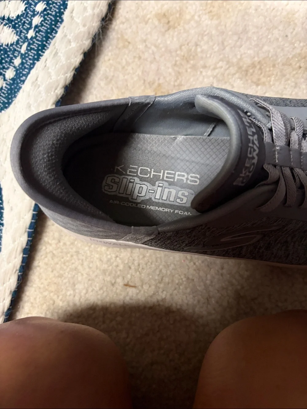 Skechers Women's Gray Knit Slip-On Sneakers